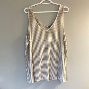 Old Navy white with black stripes tank top